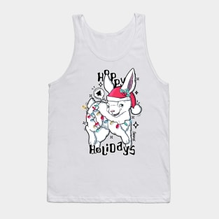 Hoppy Holidays hopping Christmas Bunny Rabbit Tank Top